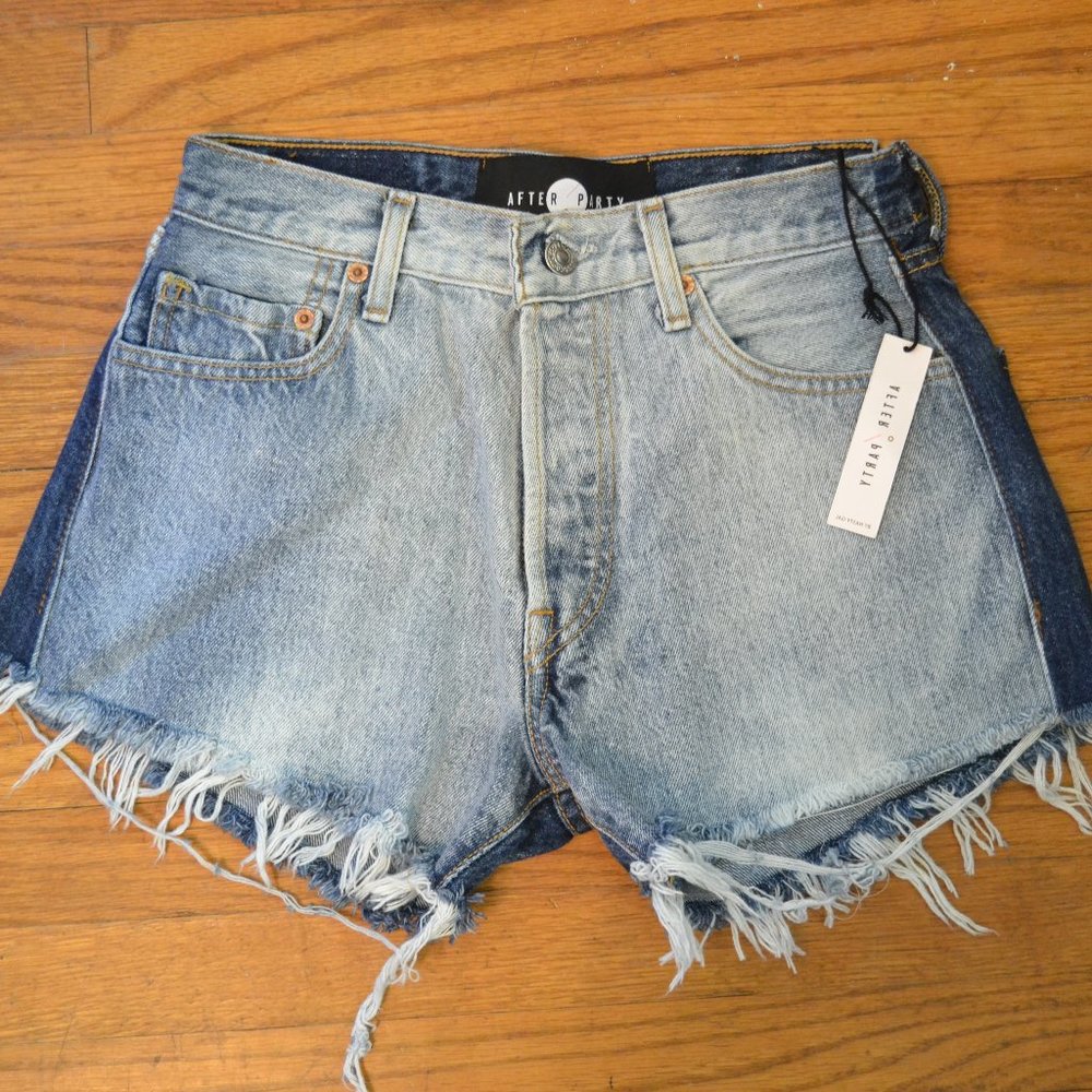 Two Toned Denim Shorts